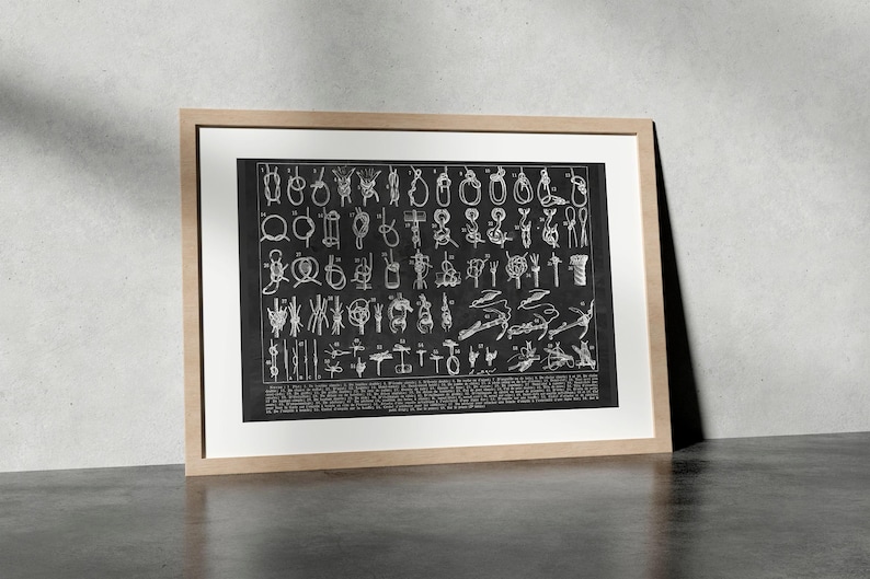 Nautical Knots Illustration Print, Vintage Marine Sailing Art Poster afbeelding 2