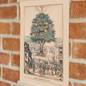 Tree of life art print, Nature wall art, Vintage tree, Antique tree painting, Life, Death, Old book page, antique book page, Tree wall art imagen 7