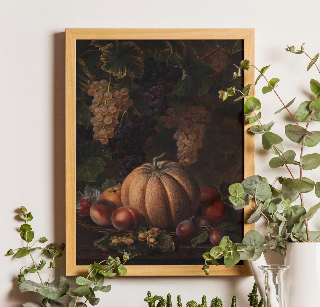 Vintage Pumpkin Still Life Art Print: Autumn Harvest Decor - Etsy