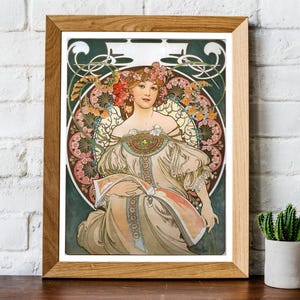 Alphonse Mucha Print, Alphonse Mucha Poster, Bohemian Print, Mucha Wall Art, Art Nouveau Poster, Retro Print, Retro Wall Art, Bohemian decor image 4