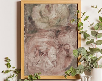 Vintage Rose Art Print: Muted Pink Botanical Painting