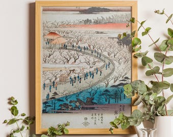 Hiroshige Ukiyo E Print, Japanese Edo Period Wall Art, Panoramic View Canvas