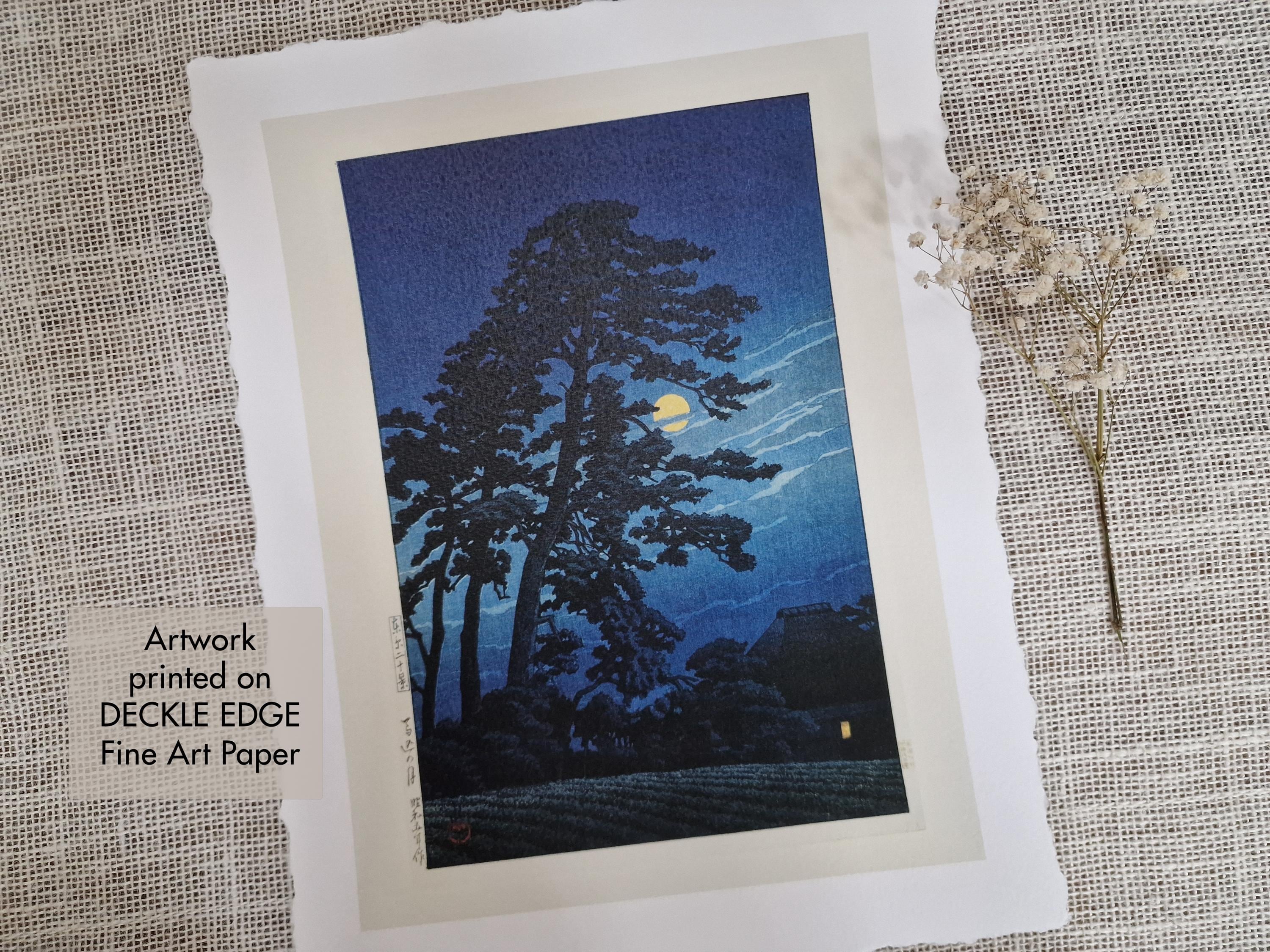 Kawase Hasui Japanese Art Print: Full Moon, Magome Woodblock