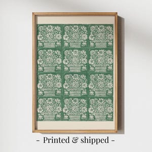 Sage Green Floral Print: Vintage Botanical Wall Art