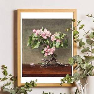 Stampe floreali antiche, stampe di fiori di melo, stampe floreali, arte botanica d'epoca, fiori d'epoca, illustrazioni botaniche