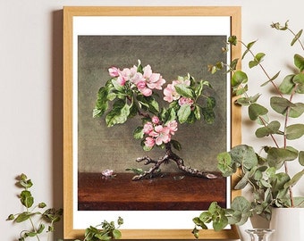 Antique Floral Prints, Apple blossoms Print, Floral Printable Art, Vintage Botanical Art garden, Vintage flowers, Botanical Illustration