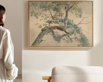 Vintage Tree Branch Print: Antique Watercolor Botanical Art
