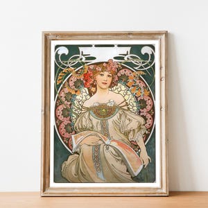 Alphonse Mucha Print, Alphonse Mucha Poster, Bohemian Print, Mucha Wall Art, Art Nouveau Poster, Retro Print, Retro Wall Art, Bohemian decor image 7