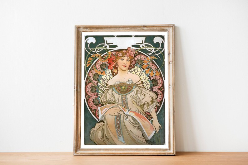 Alphonse Mucha Print, Alphonse Mucha Poster, Bohemian Print, Mucha Wall Art, Art Nouveau Poster, Retro Print, Retro Wall Art, Bohemian decor image 7