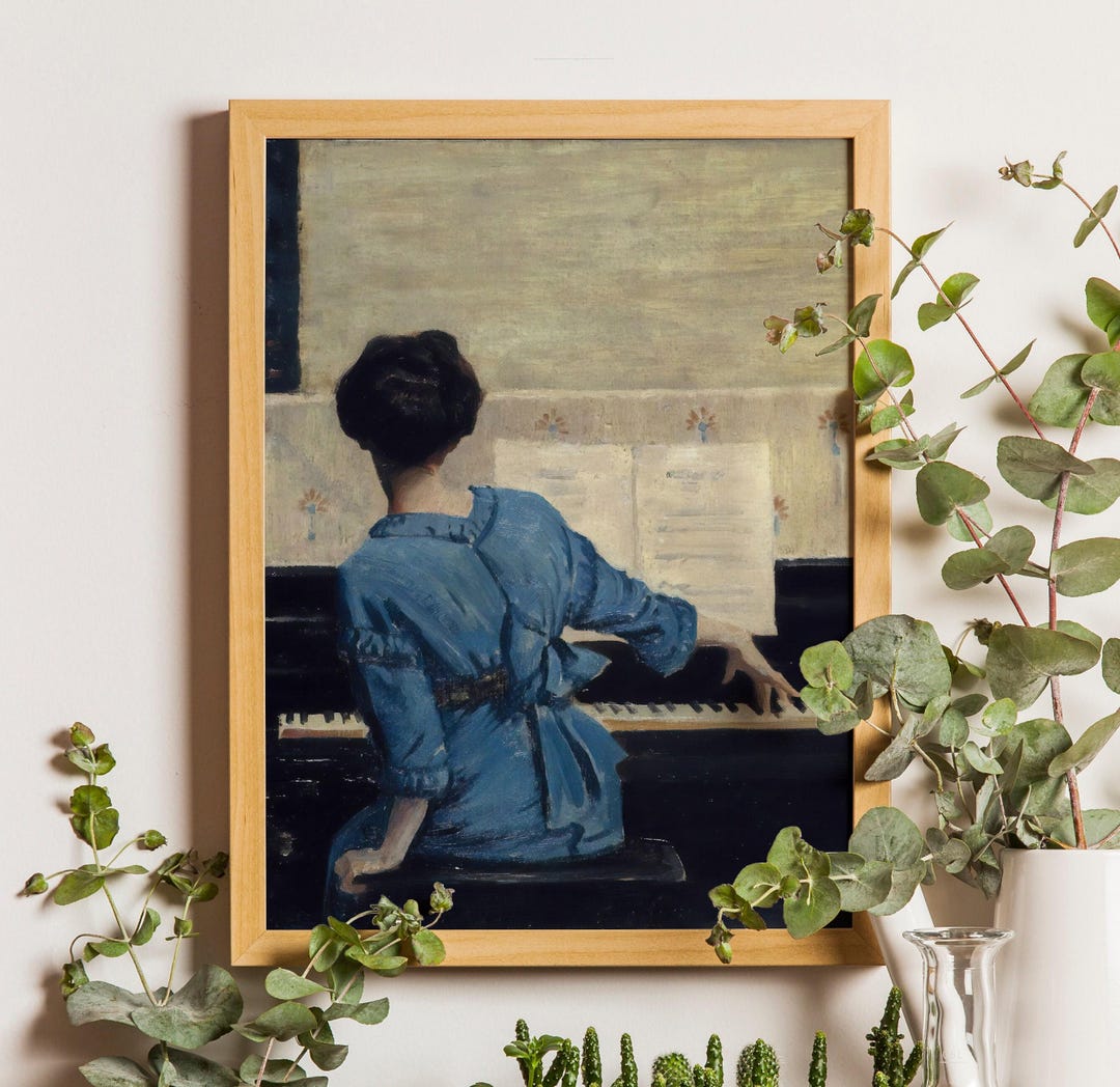 Victorian Woman Playing Piano Print, Vintage Music Art - Etsy