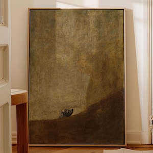 The Dog by Goya Art Print, Minimalist Neutral Wall Art, Museum Classic Decor, Dog Painting, Dog Poster,  Apartment Decor Printed Wall Art