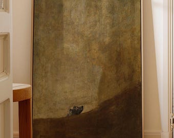 The Dog by Goya Art Print, Minimalist Neutral Wall Art, Museum Classic Decor, Dog Painting, Dog Poster,  Apartment Decor Printed Wall Art