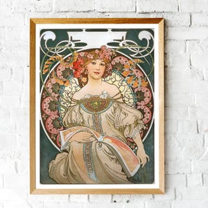 Alphonse Mucha Print, Alphonse Mucha Poster, Bohemian Print, Mucha Wall Art, Art Nouveau Poster, Retro Print, Retro Wall Art, Bohemian decor image 5