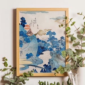 Utagawa Kuniyoshi Japanese Print: Evening View of Mount Fuji