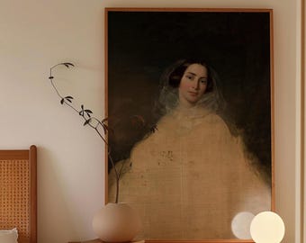 Victorian Lady Portrait Print: Dark Academia Gothic Wall Art
