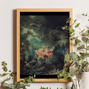 Jean-Honoré Fragonard - The Swing (1767) Print, Romance, Antique Art, French Art, Botanical Garden Illustration, Botanical print, Gift Idea