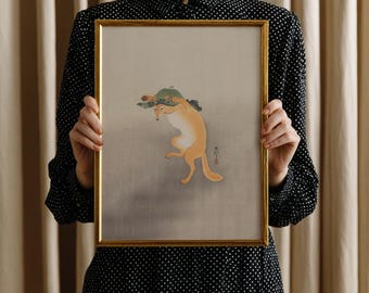 Ohara Koson Japanese Fox Print | Vintage Kitsune Wall Art