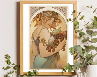 Alphonse Mucha Print, Alphonse Mucha Poster, Art Nouveau Poster Print, Bohemian Print, Mucha Wall Art, Art Nouveau Poster,