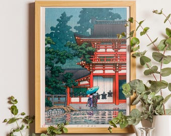 Japanese Art Print, Kasuga Shrine Nara, Kawase Hasui Ukiyo-e Poster, Japan Wall Art