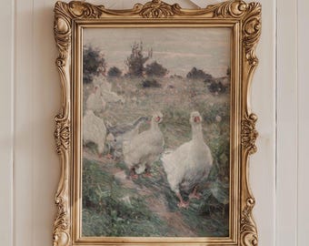 Vintage Goose Print: Farm Nursery Wall Art