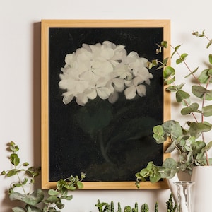 Hydrangea Painting, Hydrangea Art, Floral Painting, Vintage Flower Print, Antique Botanical Art, Antique print, Vintage Art Prints, Rustic