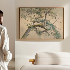 Vintage Tree Branch Print: Antique Watercolor Botanical Art