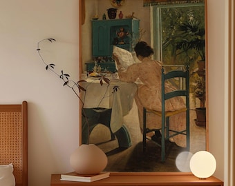 Woman at Breakfast Painting, L.A. Ring, Breakfast painting, Woman Art, Vintage Poster, Fine Art Poster, Art Reproduction, Vintage art