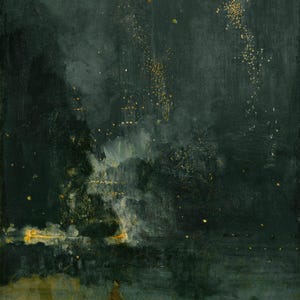 Whistler Nocturne Print, Falling Rocket, Dark Vintage Art zdjęcie 6