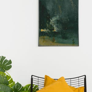 Whistler Nocturne Print, Falling Rocket, Dark Vintage Art zdjęcie 3