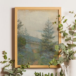 Vintage Waldmalerei, Waldbild, Waldbild, Waldbild, Waldbild, Waldbild, Waldbild, Waldbild, Waldbild, Gedruckt, Ausgeliefert