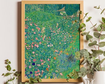 Gustav Klimt Italian Garden Print, Vintage Landscape Art