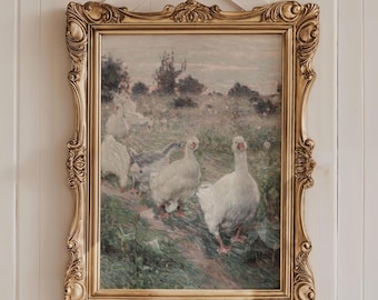 Vintage Goose Print: Farm Nursery Wall Art