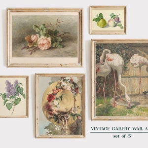 Vintage Botanical Gallery Wall Print SET, PRINTED, Summer prints, Rustic Wall Decor, Neutral Vintage Gallery Print Set, Farmohouse Decor