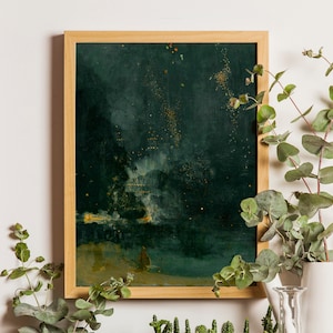 James Whistler Nocturne In Black and Gold, The Falling Rocket Print Poster, Home Decorating, Vintage Poster, Dark Print, Giclee Wall Art