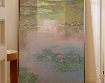 Monet Water Lilies Print: Vintage French Botanical Art