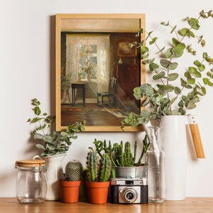 Sunshine in the living room Print, European Prints, European Painting, Vintage Painting, Sunlit, Vintage Style Prints, Antique Painting image 2