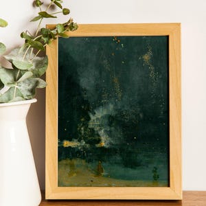 Whistler Nocturne Print, Falling Rocket, Dark Vintage Art zdjęcie 4