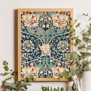 William Morris Exhibition Poster, Art Nouveau, Morris Flower Pattern, Home Decor, William Morris Print, Vintage Print, Vintage Pattern Print