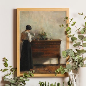 Stampa di donna che legge, dipinto di donna che legge, arte femminile, poster vintage, riproduzione d'arte, poster di belle arti, arte murale antica, arredamento vintage