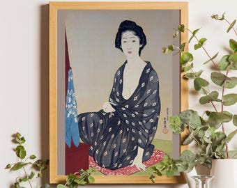 Hashiguchi Goyo Japanese Woodblock Print, Woman Summer Garment Art Poster