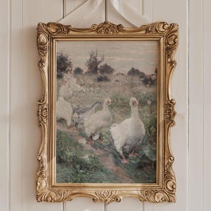 Silly Goose Farm Vintage Nursery Art, Nursery Decor, Duck Prints Vintage Wall Art, Kids Room Decor, Duck Painting, Printed Wall Art