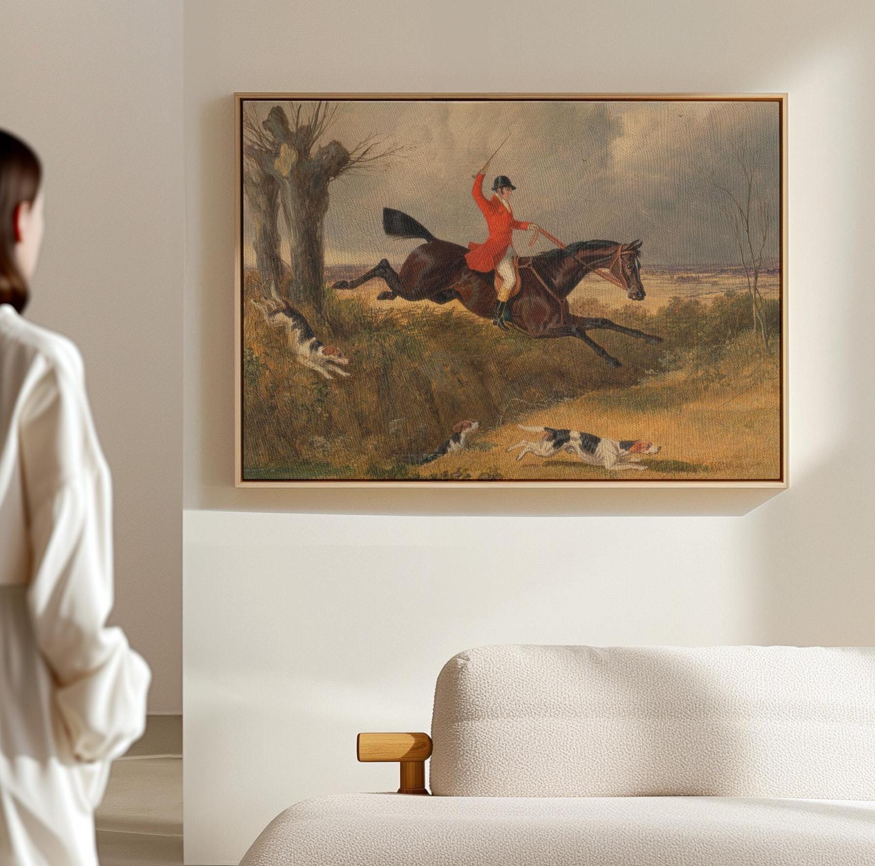 Vintage Fox Hunting Art Print: Equestrian Horse & Hound