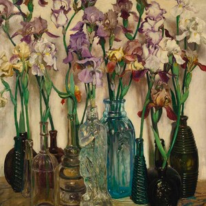 Vintage Floral Art Print – 1922 Rum Row Still Life Print – Frederick Judd Waugh Flower Wall Decor afbeelding 3