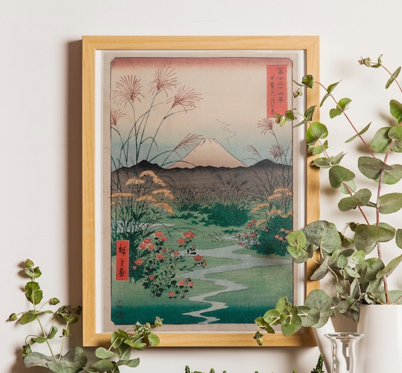 Vintage Japanese Poster, Plain in Kai Province 1858
