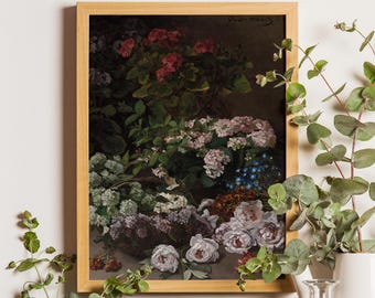 Monet Spring Flowers Art Print, Vintage Impressionist Painting