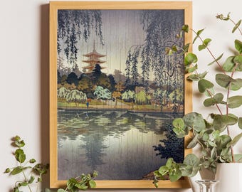 Tsuchiya Koitsu Japanese Art Print, Kofukuji Temple in Rain