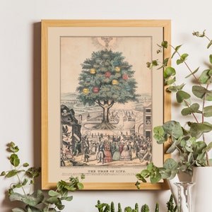 Impresión artística del árbol de la vida, arte mural de la naturaleza, árbol vintage, pintura de árbol antiguo, vida, muerte, página de libro antiguo, página de libro antiguo, arte mural de árbol