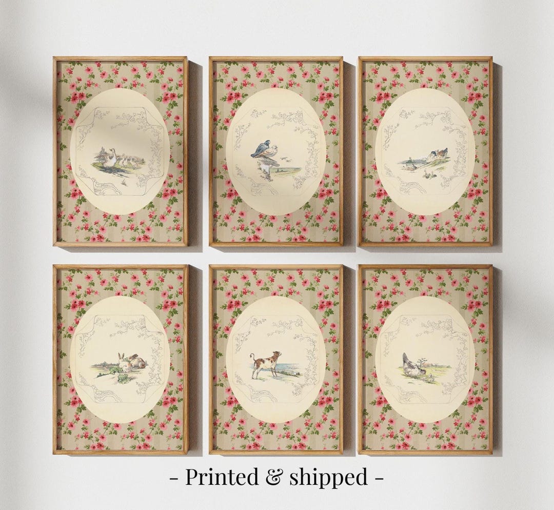 Vintage Animal Prints: Farm Nursery Gallery Wall Art, Set of 6 - Etsy