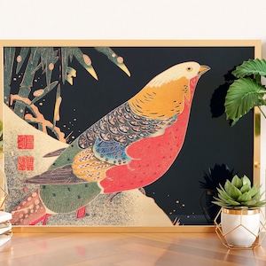 日本の花鳥画白鳳と老松の美術印刷伊藤若冲作ポスター木版画絵画 日本の花鳥画白鳳と老松の美術印刷伊藤若冲作ポスター木版画絵画