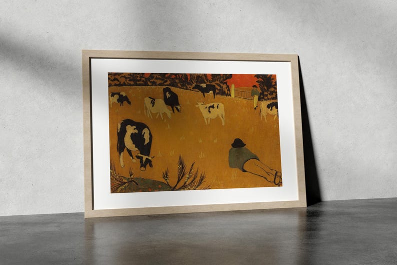 Classic pastoral artwork print for eclectic gallery wall
